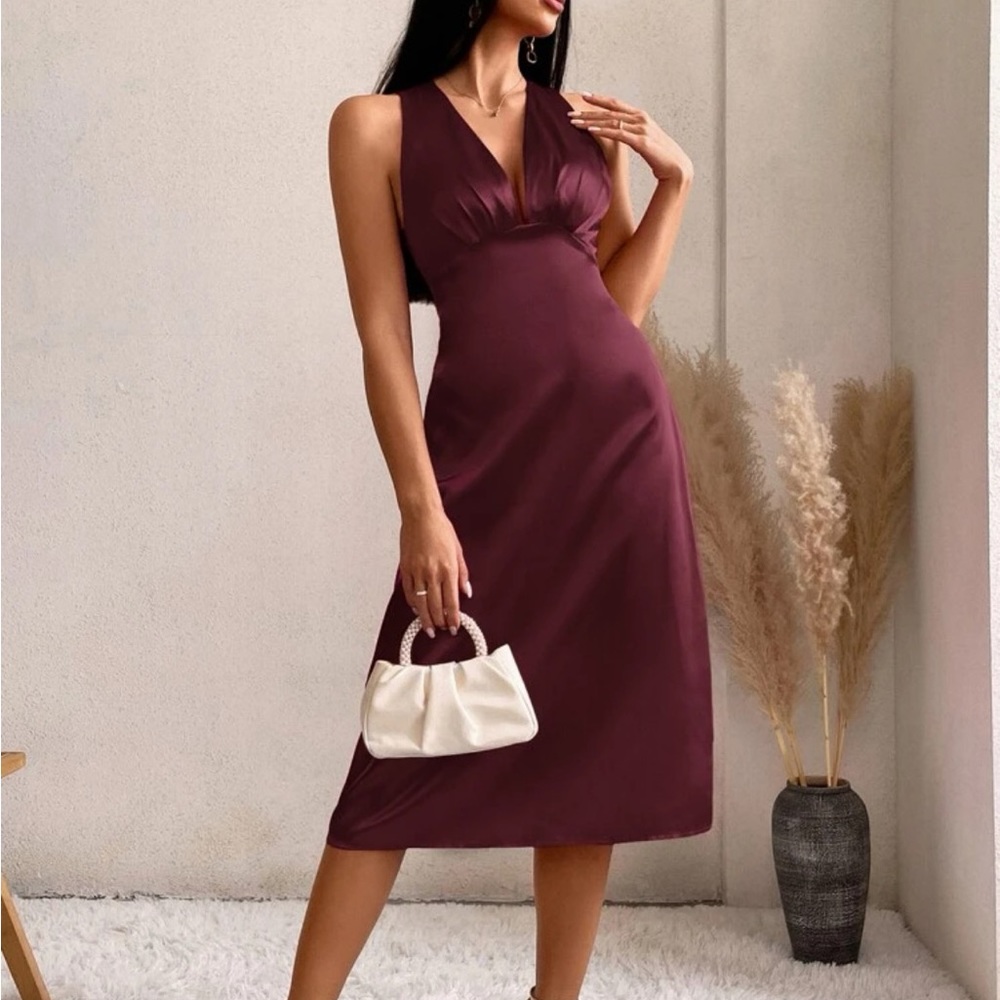 Burgundy cocktail dress